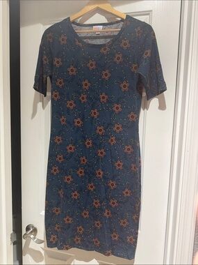 LuLaRoe Navy Floral Midi Dress